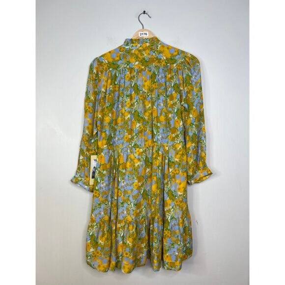 NWT Birds of Paradis Yulia Long Sleeve Fit & Flare Shirtdress in Golden Briar - Picture 7 of 8